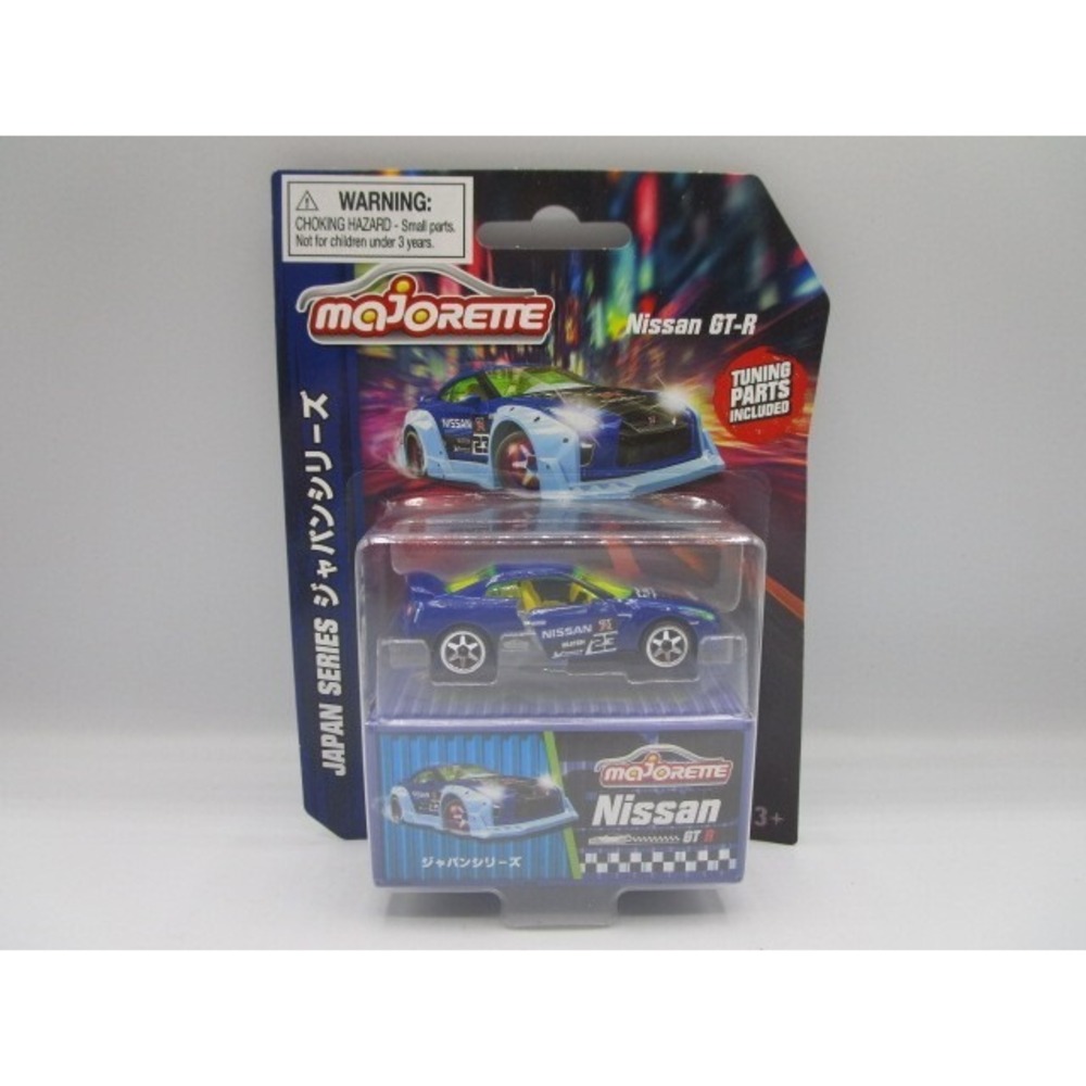 Majorette Japan Series Deluxe Cars Nissan GT-R Blue Tuning Parts Diecast Car